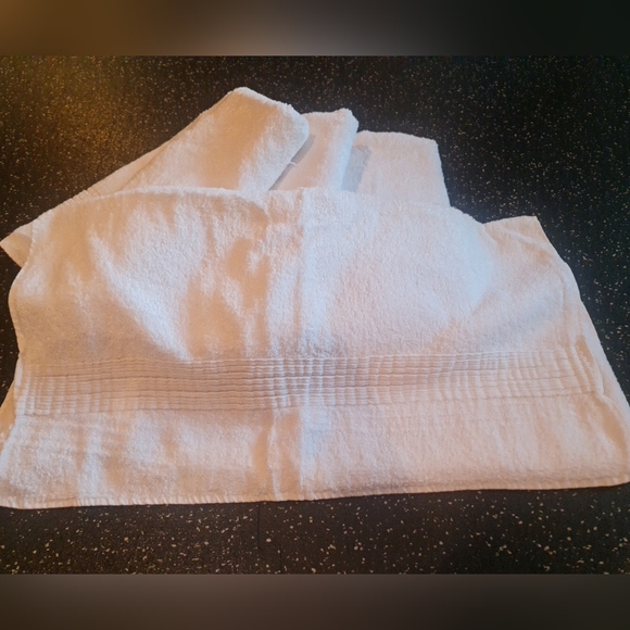Hand Towels White Turkish Luxury Collection 65% Cotton 35% Modal Like New Set/4 - Picture 3 of 9